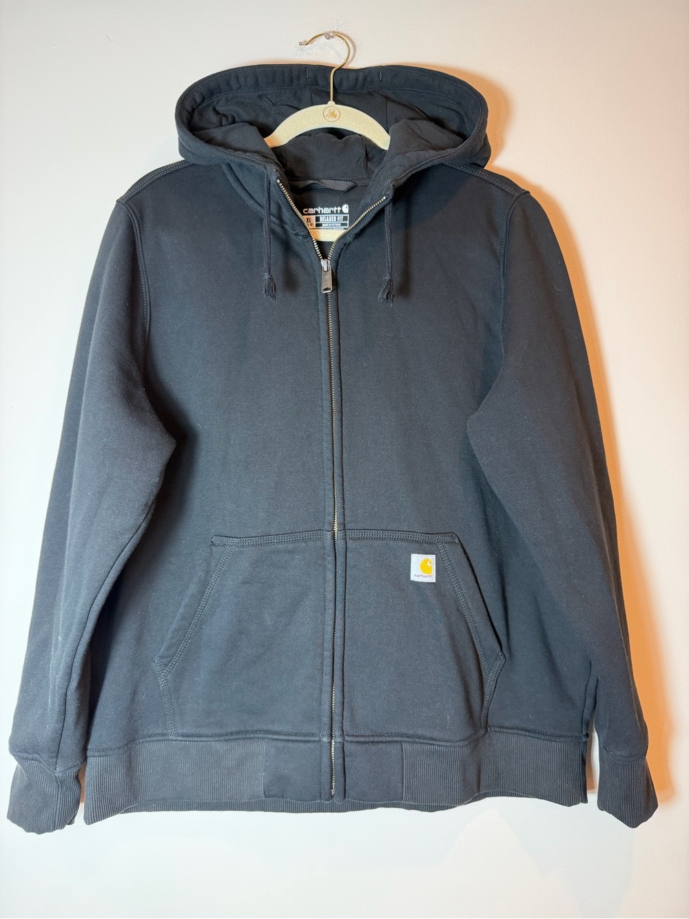 Carhartt Black Full-Zip Relaxed Fit Hoodie Women's XL 16-18